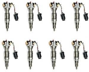 Warren Diesel Fuel Injectors, Ford (2003-10) 6.0L Power Stroke, set of 8 155cc  (stock nozzle)