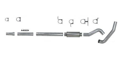 Diamond Eye 5" Cat Back Exhaust, Ford (1994-97.5) F250/F350, 7.3L Power Stroke, Single, Aluminized