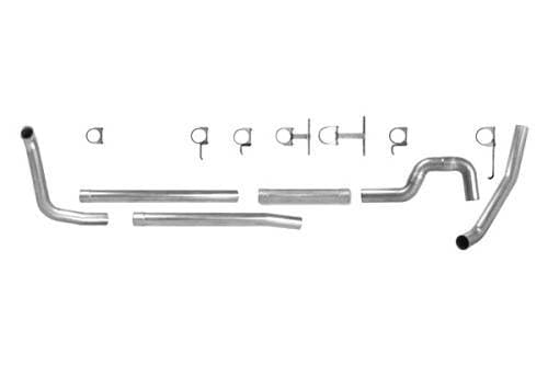 Diamond Eye 4" Turbo Back Exhaust, Ford (1999-03) F550 Rollover, 7.3L Power Stroke, Single, Aluminized (No Muffler)