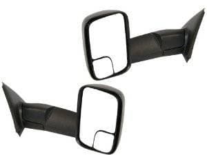 Dodge Tow Mirrors (2002-08) 1500 Ram & (2003-09) 2500/3500 Ram, Power, Heated, Flip-Up, Folding, Black, Aftermarket (Pair)