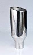 Different Trends Exhaust Tip, 4" - 7" x 18" Angle, T-304 Stainless, Single Wall Rolled Edge
