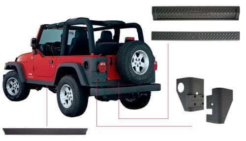 Jeep Trail Armor Six Piece - Set - OE Matte Black
