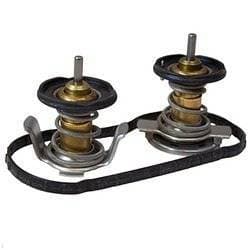 Ford Motorcraft Thermostat Kit, Ford (2008-10) 6.4L Power Stroke (Pair w/ Gasket)