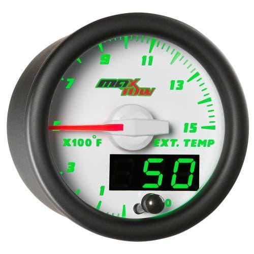 MaxTow White Double Vision EGT/Pyrometer Gauge, 1500 F