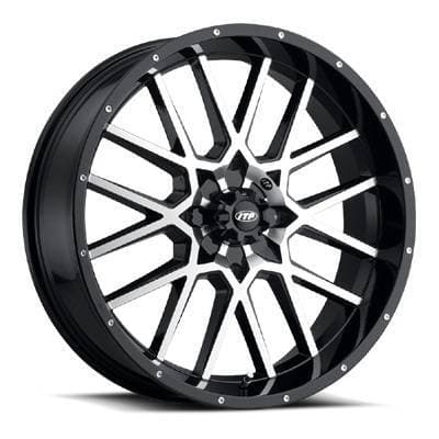 ITP, Hurricane Gloss Black/Machined, UTV Wheels - 20x6.5" wheels, (4/137) 4+2.5 Offset