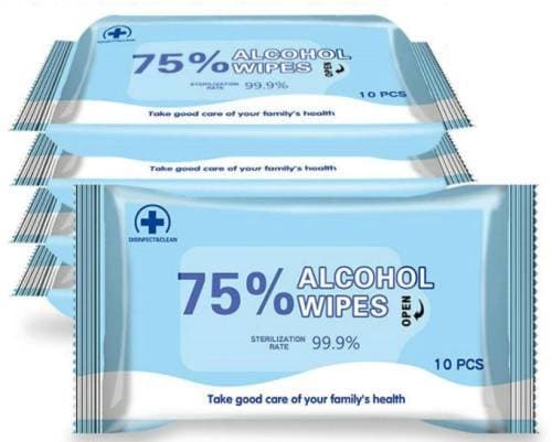 75% Alcohol Disinfection Wipes, 200 Wipes (20 Packs of 10 wipes) ($0.17 each)