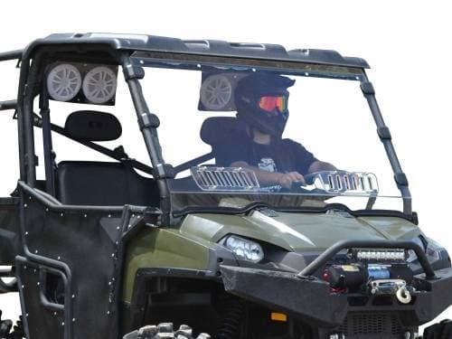 SuperATV Full Windshield for Polaris (2011-14) Ranger 900 Diesel (Scratch Resistant Polycarbonate - Clear)