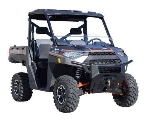 SuperATV Half Windshield for Polaris (2015-24) Ranger XP 1000 (Scratch Resistant Polycarbonate - Clear)