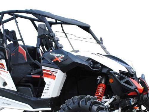 SuperATV Half Windshield for Can-Am (2013-18) Maverick (Scratch Resistant Polycarbonate - Clear)