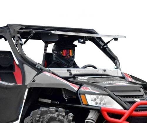 SuperATV Scratch Resistant Flip Windshield for Arctic Cat (2012-18) Wildcat