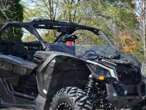 SuperATV Half Windshield for Can-Am (2017-24) Maverick X3 (Scratch Resistant Polycarbonate - Clear)