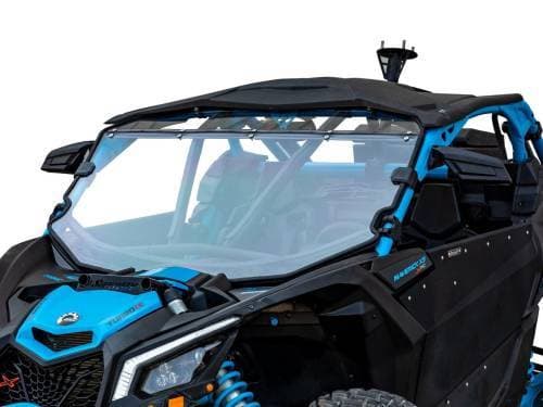 SuperATV Full Windshield for Can-Am (2017-24) Maverick X3 (Scratch Resistant Polycarbonate -Clear, Machines w/ Factory Intrusion Bar)