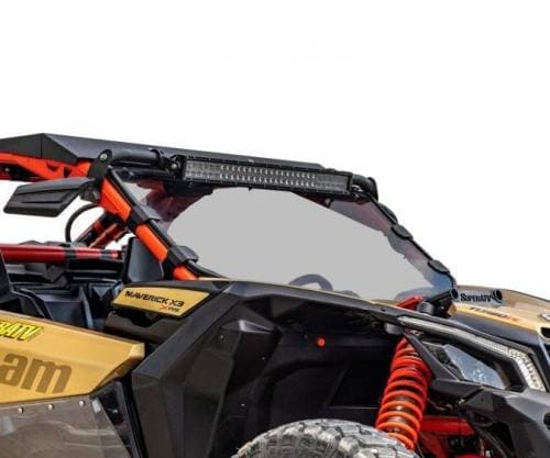 SuperATV Full Windshield for Can-Am (2017-24) Maverick X3 (Scratch Resistant Polycarbonate -Light Tint, Machines wout Factory Intrusion Bar)