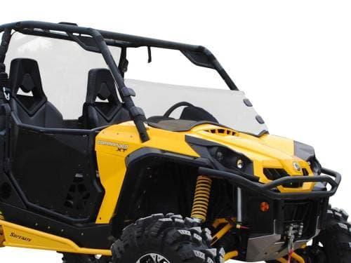 SuperATV Half Windshield for Can-Am (2011-20) Commander (Scratch Resistant Polycarbonate - Clear)