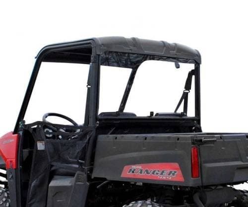 SuperATV Rear Windshield for Polaris (2015-24) Ranger Midsize (Standard Polycarbonate - Clear)