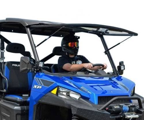 SuperATV Scratch Resistant Flip Windshield for Polaris (2017-18) Ranger XP 1000 Crew
