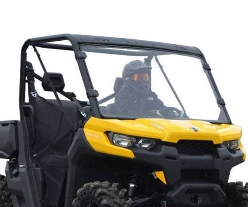 SuperATV Full Windshield for Can-Am (2016-24) Defender (Scratch Resistant Polycarbonate - Clear)