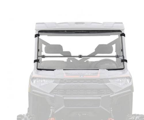 SuperATV Flip Down Windshield for Polaris (2013-19) Ranger XP 900 (Standard Polycarbonate - Clear)