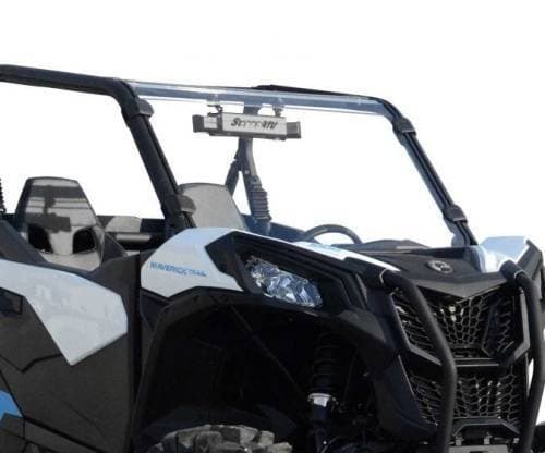 SuperATV Full Windshield for Can-Am (2018-24) Maverick Trail (Scratch Resistant Polycarbonate - Clear)