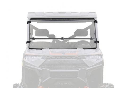 SuperATV Flip Down Windshield for Polaris (2015-26) Ranger XP 1000 (Standard Polycarbonate - Clear)