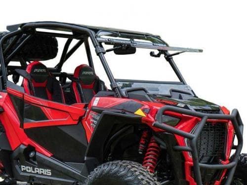 SuperATV Scratch Resistant Flip Windshield for Polaris (2018-21) RZR XP Turbo S