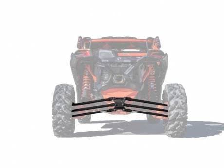 SuperATV Tubed Radius Arms for Can-Am (2017-24) Maverick X3 (Complete Kit (6 rods), 72 inch Wide, Black)