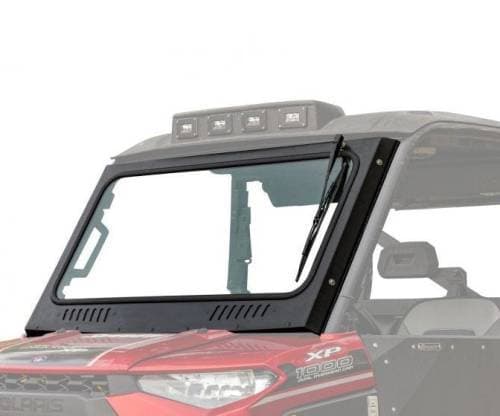 SuperATV Flip Down Glass Windshield for Polaris (2018-24) Ranger 1000 (Driver's Side Wiper)