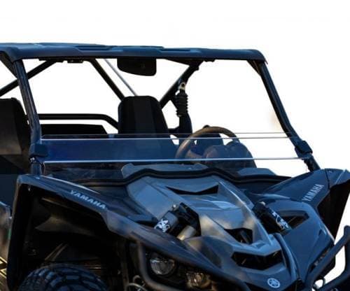 SuperATV Half Windshield for Yamaha (2019-24) YXZ (Scratch Resistant Polycarbonate - Clear)