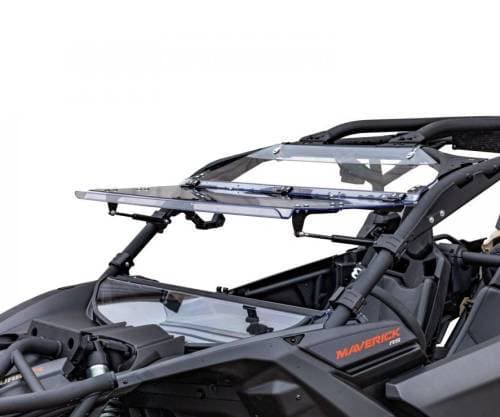 SuperATV Flip Windshield for Can-Am (2017-24) Maverick X3 (Standard Polycarbonate - Clear)