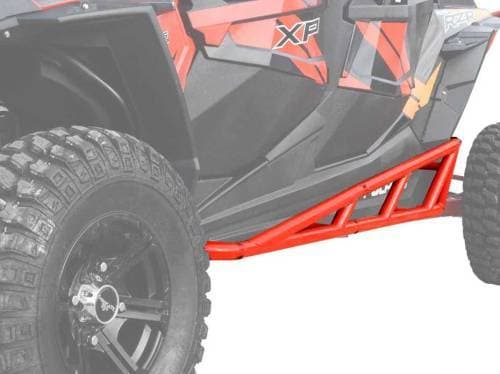 SuperATV Nerf Bars for Polaris (2016-21) RZR XP 4 Turbo (4 Seater, Red)