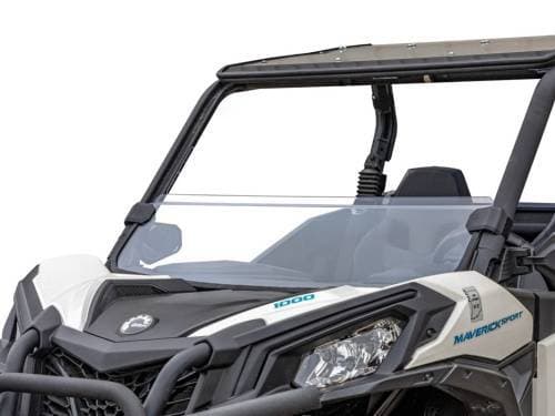 SuperATV Half Windshield for Can-Am (2018-24) Maverick Trail (Scratch Resistant Polycarbonate - Clear)
