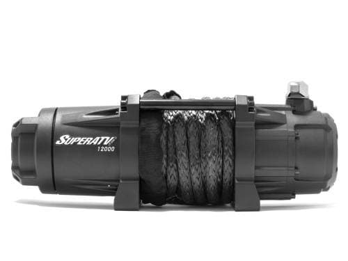 SuperATV 12,000 LB. Winch w/ 2" receiver winch mount plate (w/ Wireless Remote & Synthetic Rope) 