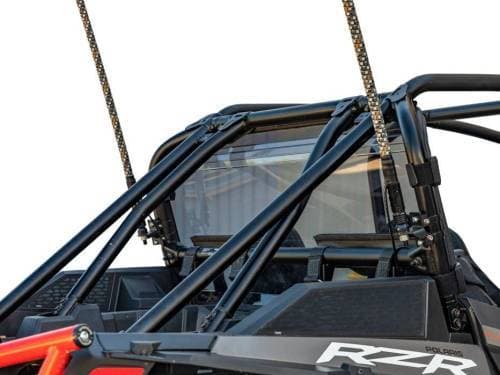 SuperATV Rear Windshield for Polaris (2018-21) RZR XP Turbo S (Standard Polycarbonate - Clear)