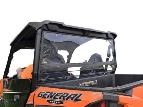 SuperATV Rear Windshield for Polaris (2020-24) General XP 1000 (Standard Polycarbonate - Clear)