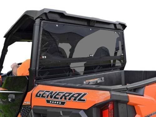 SuperATV Rear Windshield for Polaris (2020-24) General XP 1000 (Standard Polycarbonate - Dark Tint)
