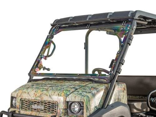 SuperATV Scratch-Resistant Flip Windshield for Kawasaki (2009-24) MULE 4000/4010