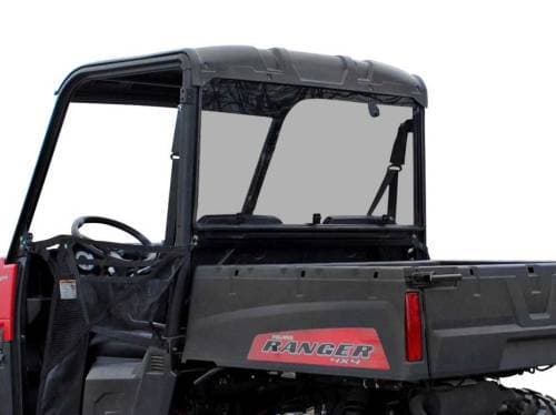 SuperATV Rear Windshield for Polaris (2015-24) Ranger Midsize (Standard Polycarbonate - Light Tint)