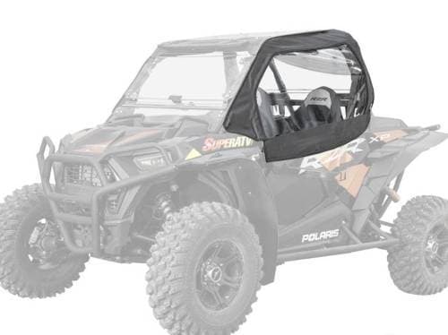 SuperATV Primal Soft Cab Enclosure Upper Doors for Polaris (2016-20) RZR S 1000 (Standard Polycarbonate - Clear Rear Windshield)