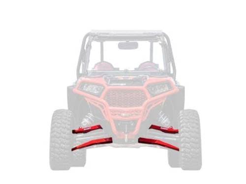 SuperATV High Clearance Boxed A-Arms for Polaris (2014-23) RZR XP 1000 (Use Existing Ball Joints, Red)