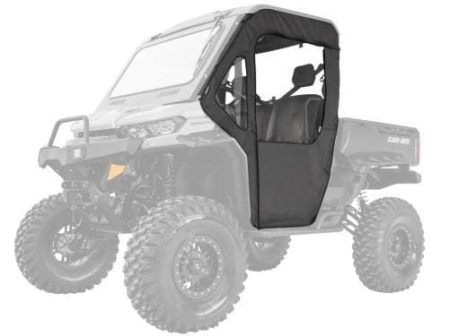 SuperATV Primal Soft Cab Enclosure Doors for Can-Am (2016-24) Defender (2 Seat, w/ Standard Polycarbonate -  Dark Tint Rear Windshield)