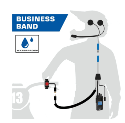 Rugged Radios Moto Max Kit With Waterproof RDH-X Digital Radio - Helmet Kit, Harness, and Handlebar Push-To-Talk (Black)