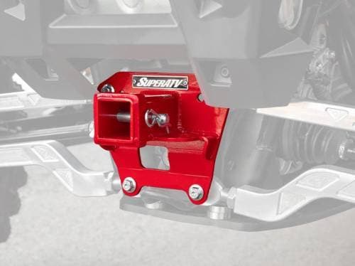 SuperATV Rear Receiver Hitch for Polaris (2018-21) RZR XP Turbo S (Red)