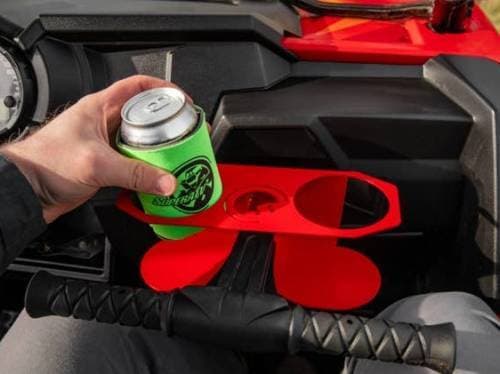 SuperATV Grab Bar Cup Holder for Polaris (2008-26) RZR (Red)