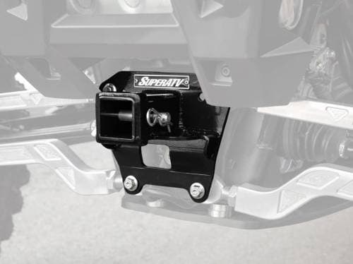 SuperATV Rear Receiver Hitch for Polaris (2018-21) RZR XP Turbo S (Black)