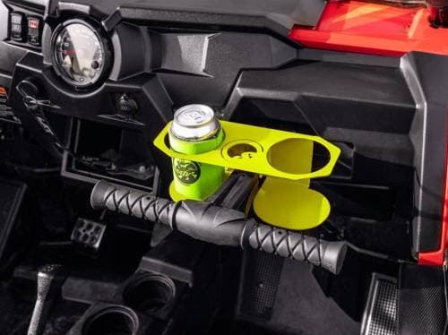SuperATV Grab Bar Cup Holder for Polaris (2008-26) RZR (Lime Squeeze)