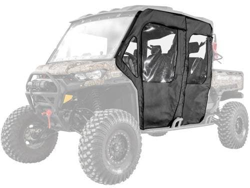 SuperATV Primal Soft Cab Enclosure Doors for Can-Am (2016-24) Defender (4 Seat, w/out Rear Windshield)