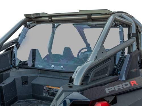 SuperATV Rear Windshield for Polaris (2022-24) RZR Pro R, 4 Seat (Standard Polycarbonate - Clear)