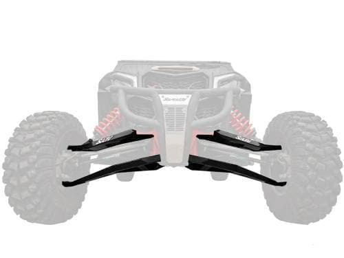 SuperATV Sidewinder A-Arms - 1/5" Forward Offset for Can-Am (2017-26) Maverick X3 (72" Wide Models, w/ Super Duty 300M Ball Joints, Black)