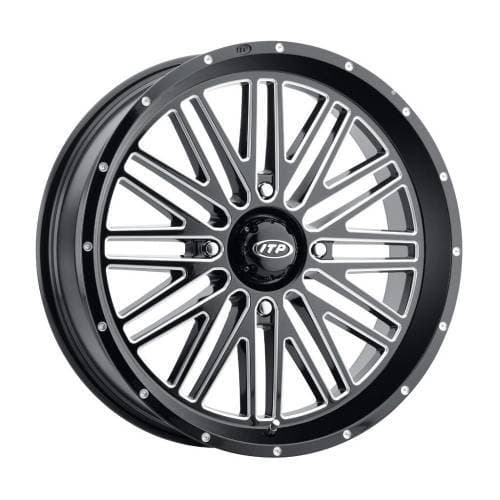 ITP, Momentum Gloss Blk/Mach, 20x6.5 wheels, (4/156) 4+2.5 Offset