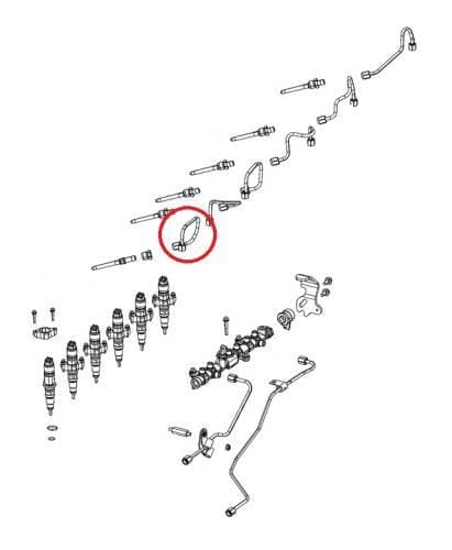 Dodge Fuel Injector Line for Ram (2019-23) 6.7L Cummins (Injector #1)